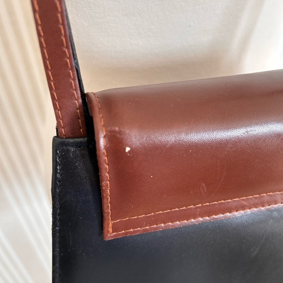 Vintage Jay Herbert Brown Black Leather Crossbody Bag Handmade in Florence Italy - Picture 14 of 14